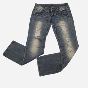 Almost Famous blue distressed denim jeans